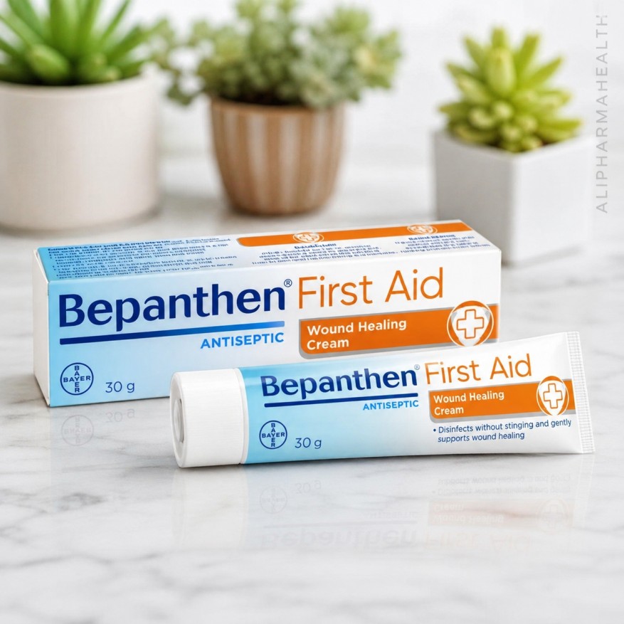 Bepanthen First Aid Cream 30g (2 Tubes) for minor cuts, wounds, burns, cracked skin, and skin healing